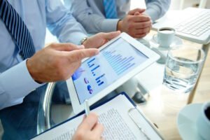 Modern people doing business